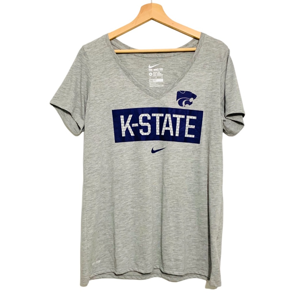 K-State Wildcats Nike Dri-Fit  Short Sleeve V-Neck Tee Shirt Size XL